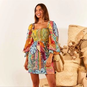 Farm Rio Summer Tapestry mini dress
